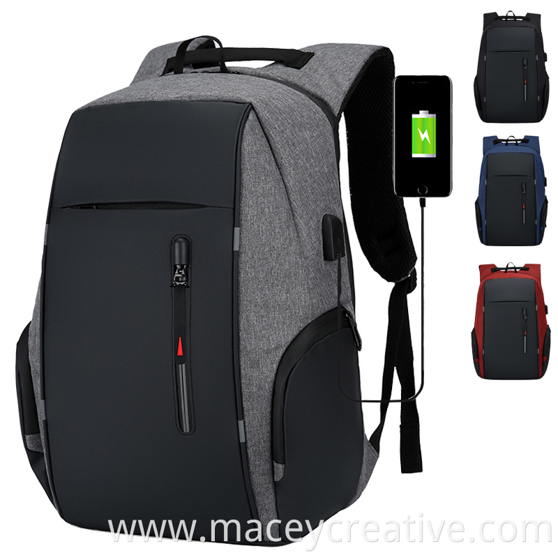 15.6 inch Durable Polyester Waterproof Business Laptop Backpack with USB Outdoor Travel Sports bag